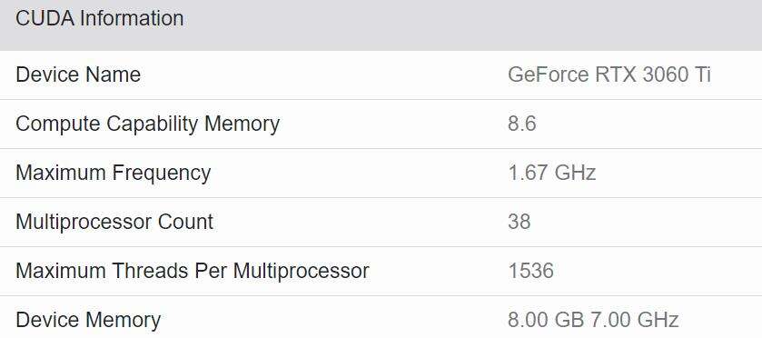 geekbench GeForce RTX 3060 Ti