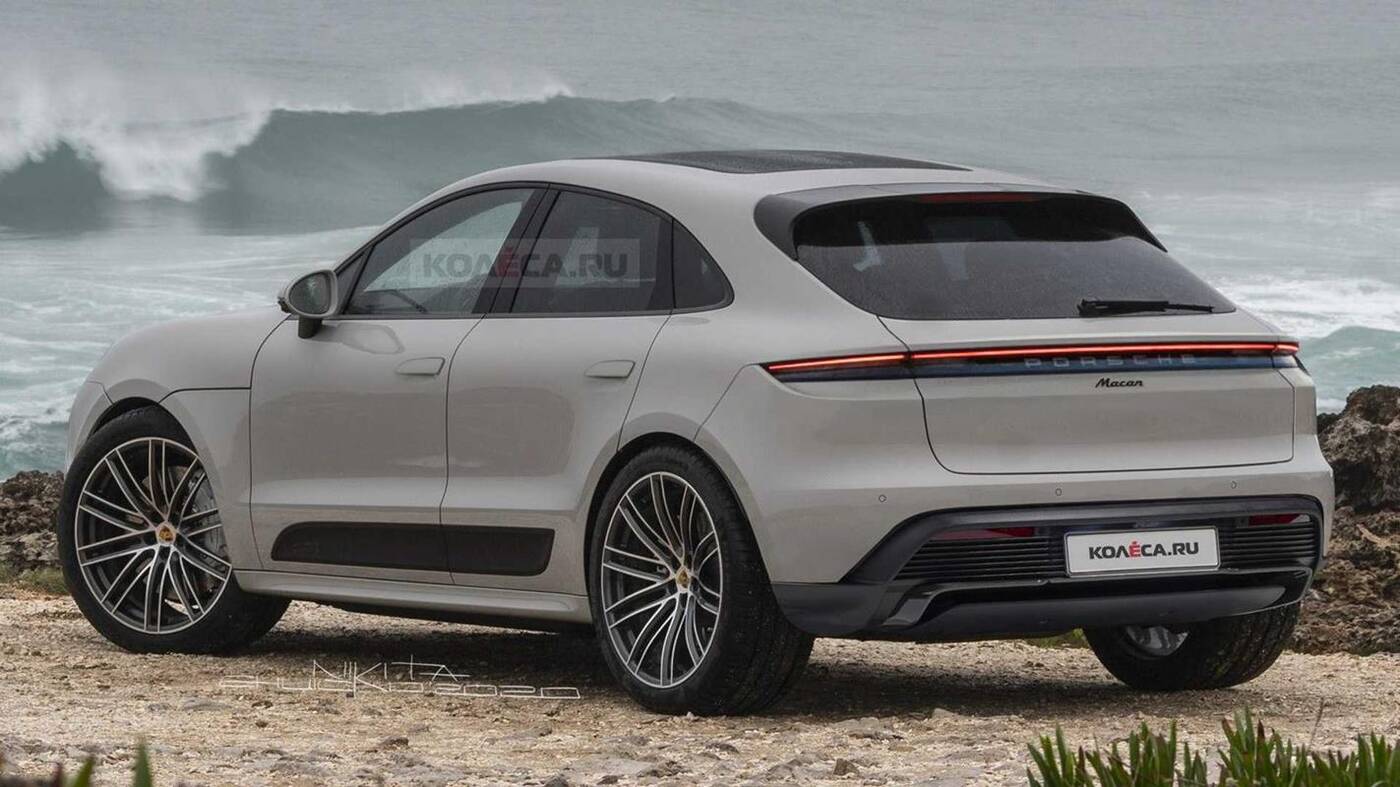 Porsche Macan EV, macan EV, render Macan EV, elektryczny Macan
