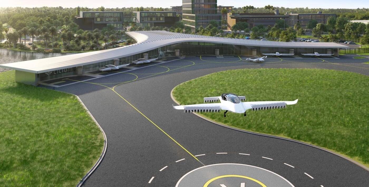 Lotnisko dla latających taksówek Lilium, lotnisko lilium, latające taksówki lilium, lilium jet