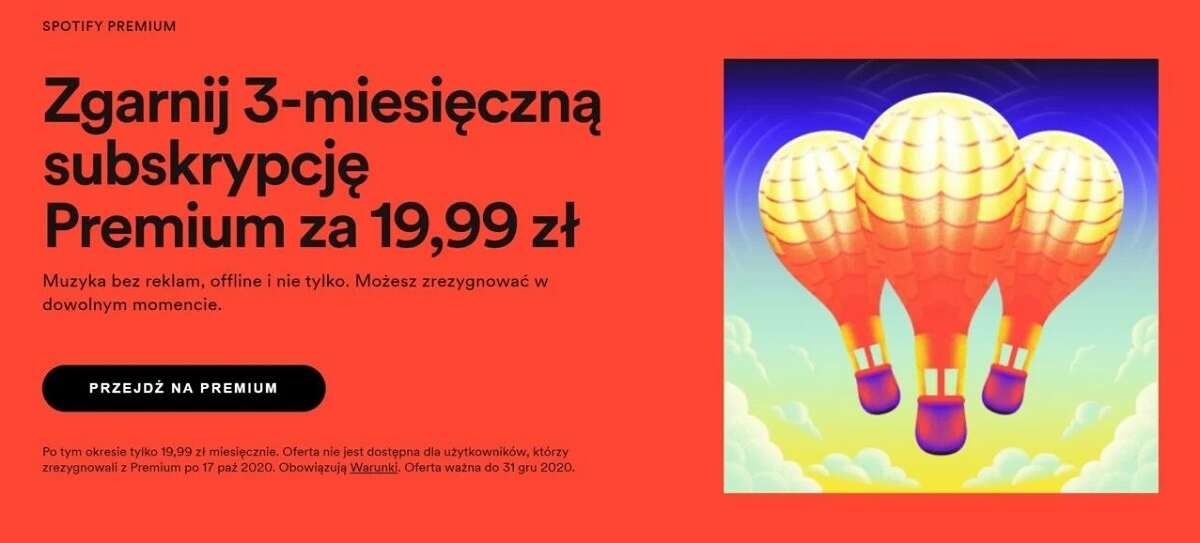 Spotify Premium za darmo na 3 miesiące lub z dużą zniżką