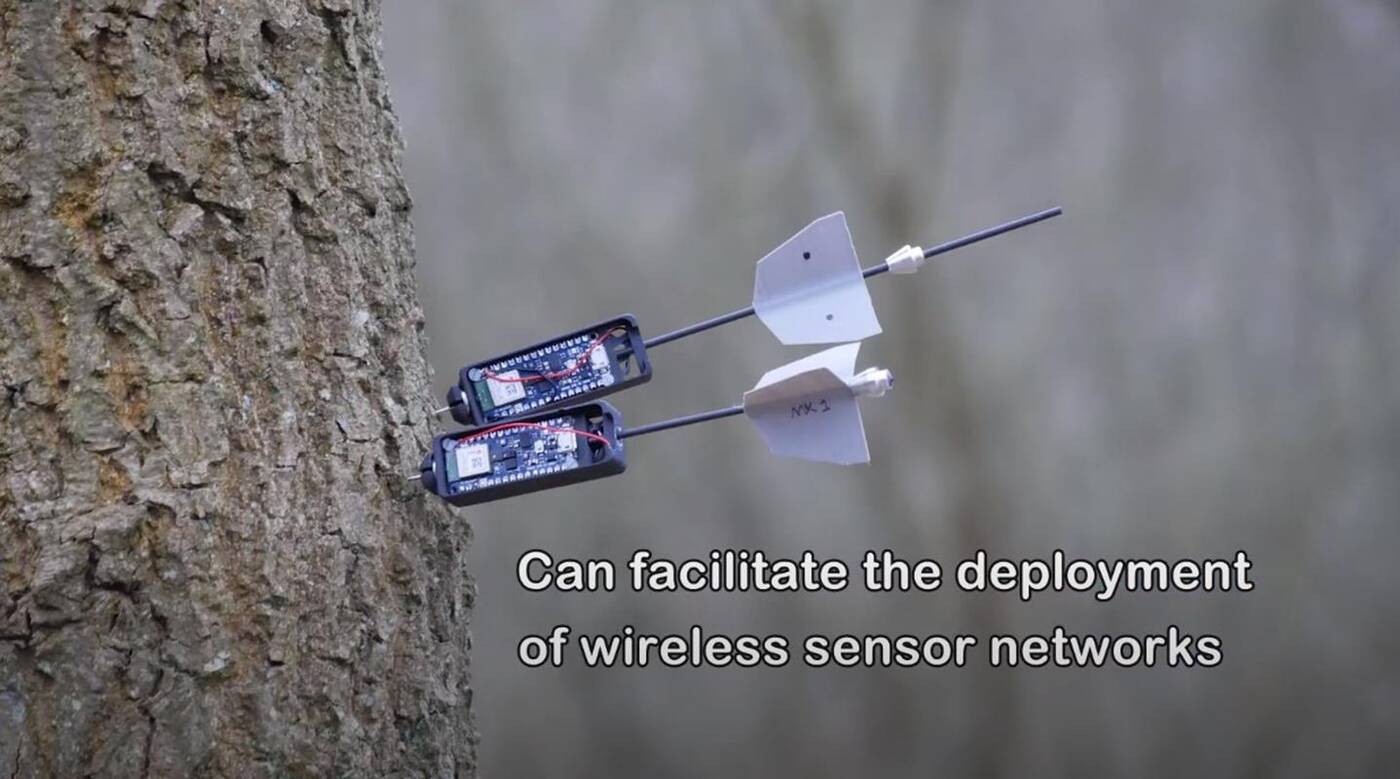dron czujniki wystrzeliwanie strzałek