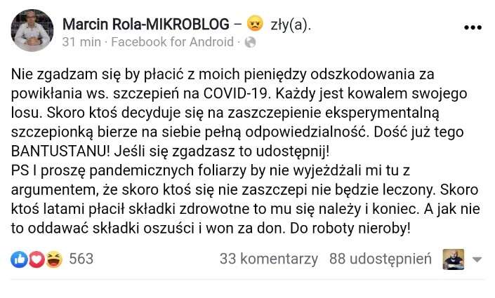 Szczepionka na COVID-19 jest zła, bo tak. Antyszczepionkowcom nie dogodzisz