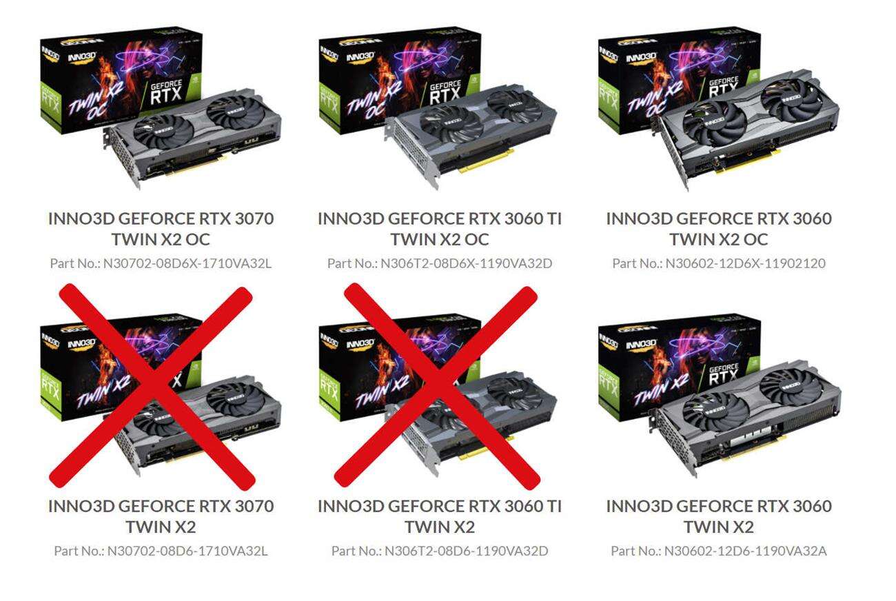 Inno3D GeForce RTX 3060 Ti i RTX 3070 Twin X2