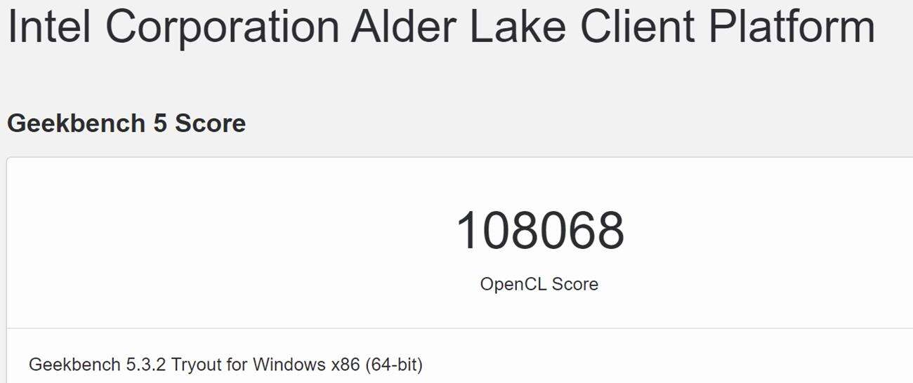 geekbench Intel Alder Lake-S