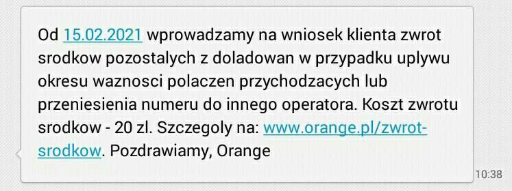 zwrot środków z numeru na kartę