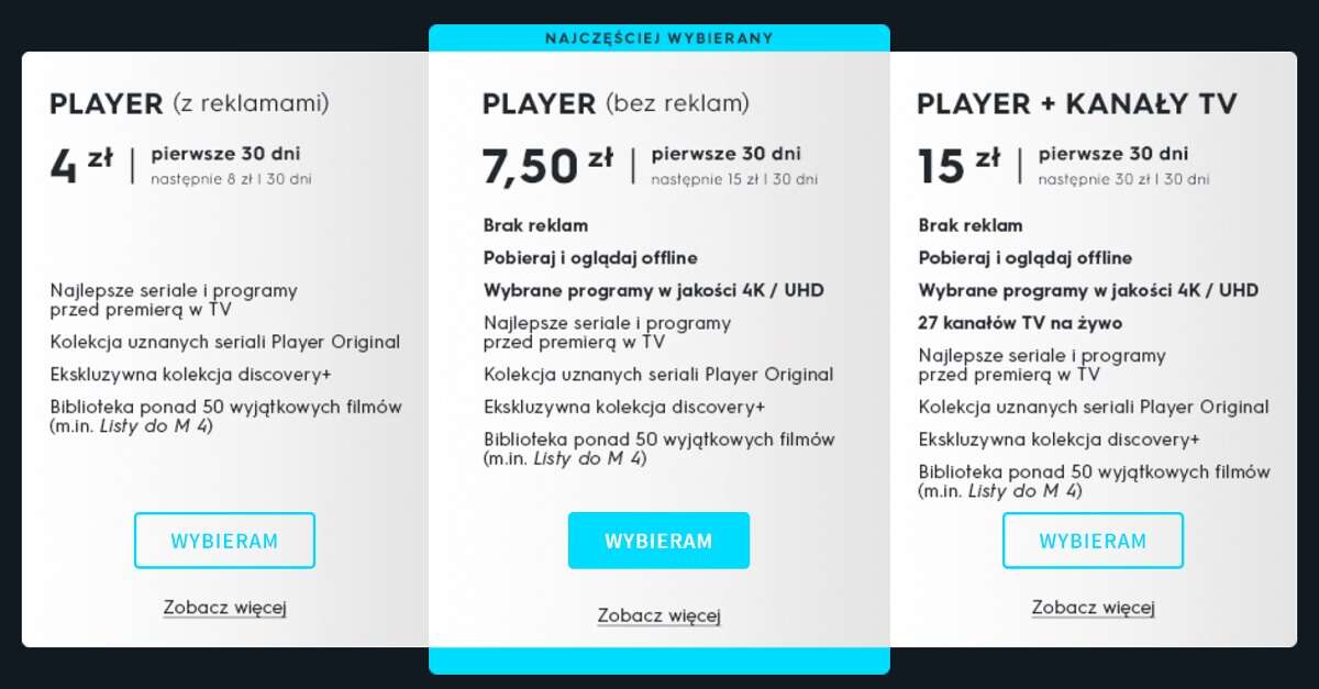Player - koniec darmowego oglądania i płatność za seans z reklamami