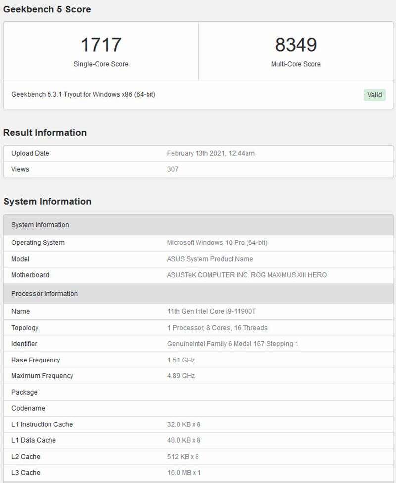 Procesor Intel Core i9-11900T dorównuje wydajności Ryzenom