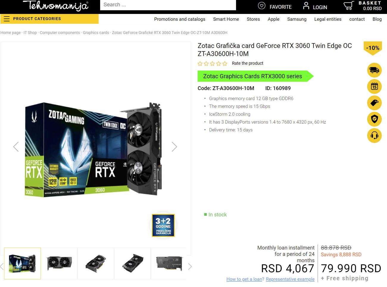 cena ZOTAC GeForce RTX 3060