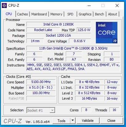 Test procesora Intel Core i9-11900K