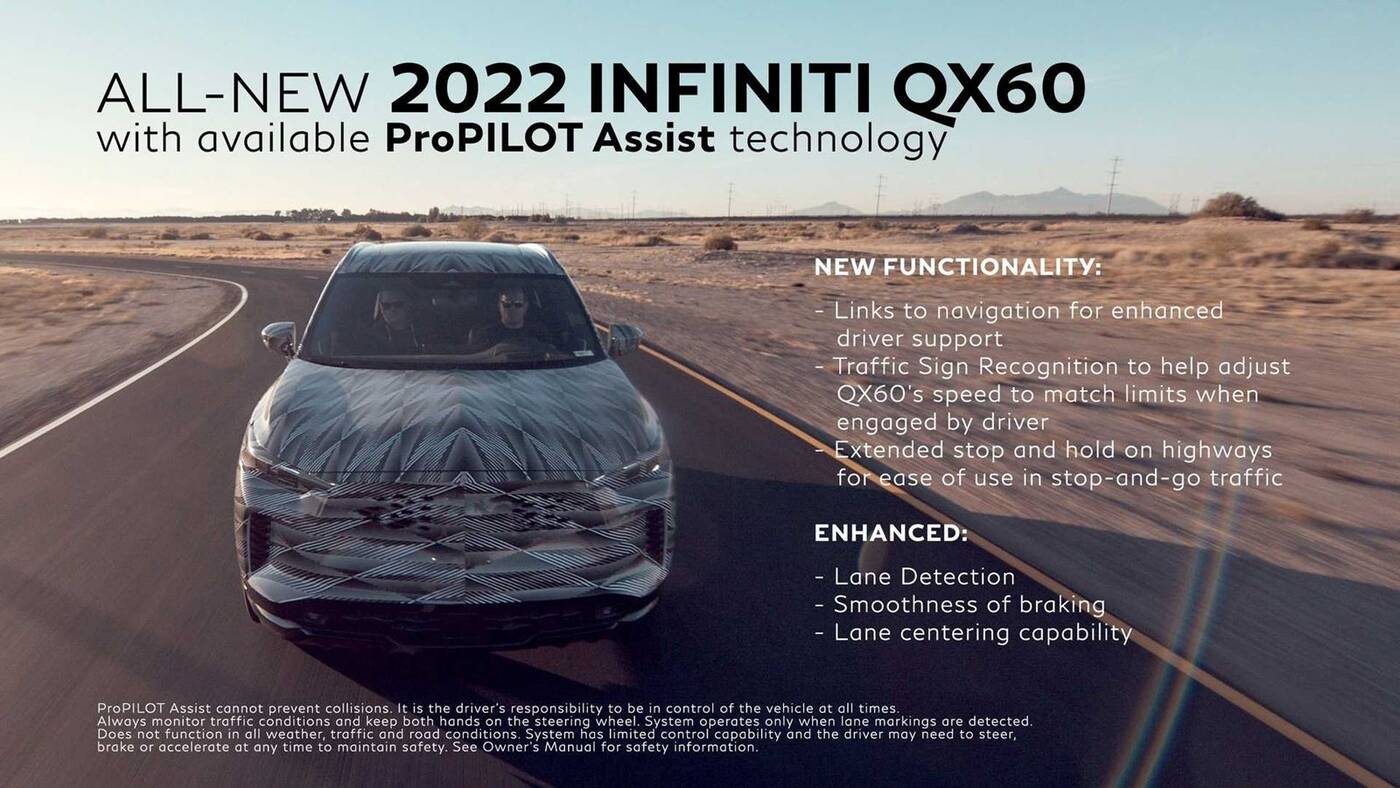 Funkcje bezpieczeństwa Infiniti QX60 2022 ujawnione na zwiastunie