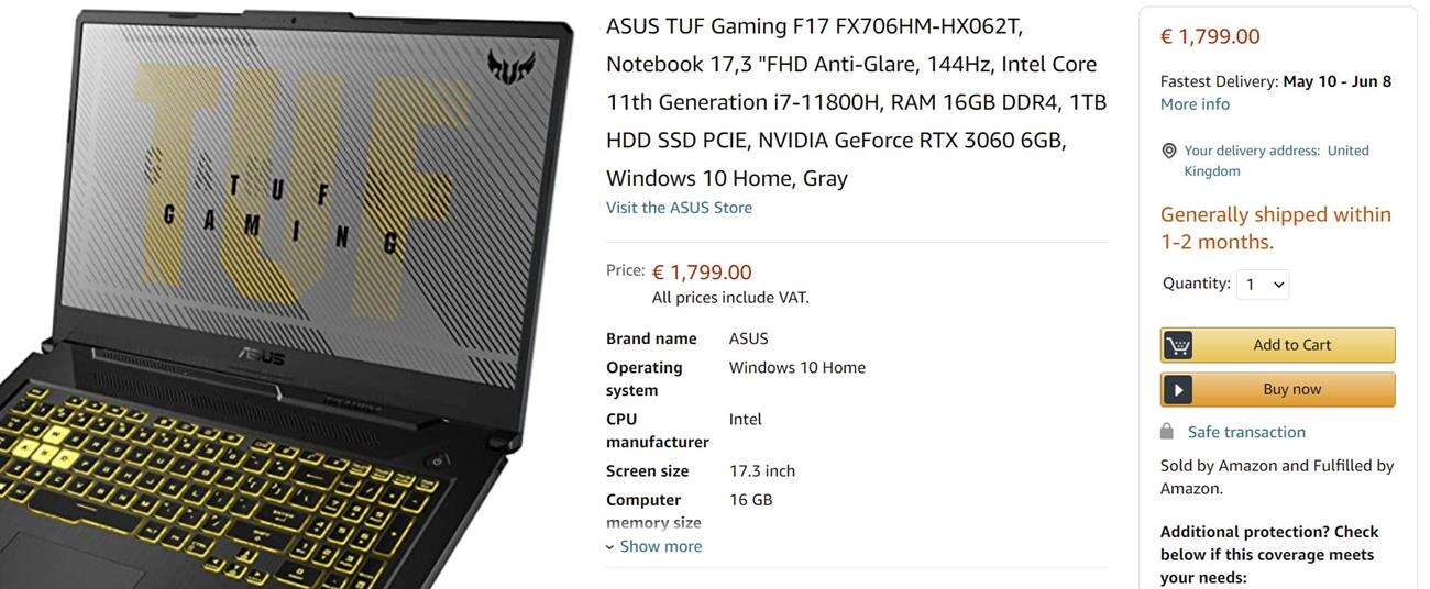 specyfikacja ASUS TUF Gaming F17 FX706