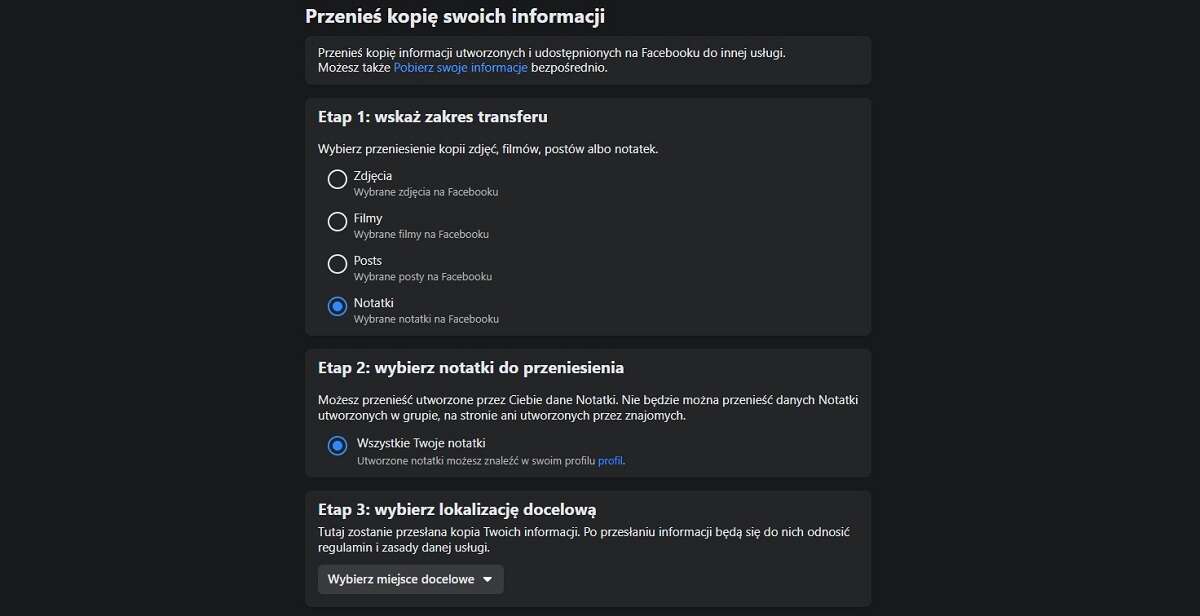 Odchodząc z serwisu Facebook nie zapomnij zabrać notatek i postów