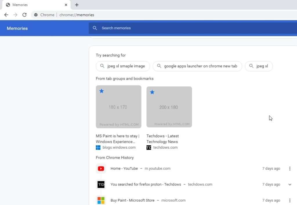 W historii przeglądania Google Chrome znajdziemy... wspomnienia?!