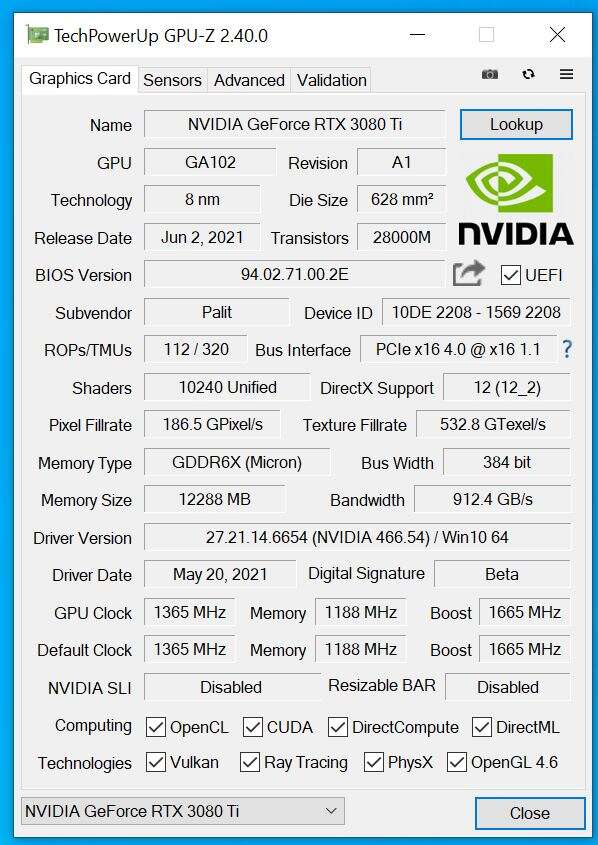 test Palit GeForce RTX 3080 Ti GamingPro, recenzja Palit GeForce RTX 3080 Ti GamingPro, opinia Palit GeForce RTX 3080 Ti GamingPro