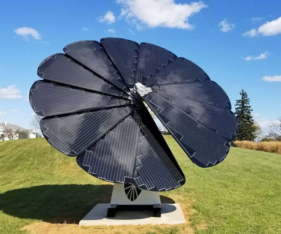 Panele słoneczne zbierają maksymalną ilość energii. Odwracają się w stronę słońca niczym roślina