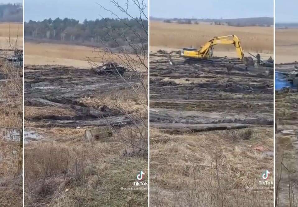 Rosyjskie czołgi, Rosyjskie czołgi grzęzną w błocie