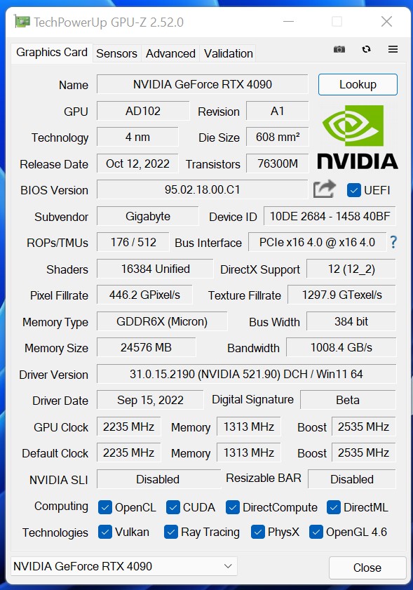 test Gigabyte GeForce RTX 4090 Gaming OC, recenzja Gigabyte GeForce RTX 4090 Gaming OC, opinia Gigabyte GeForce RTX 4090 Gaming OC