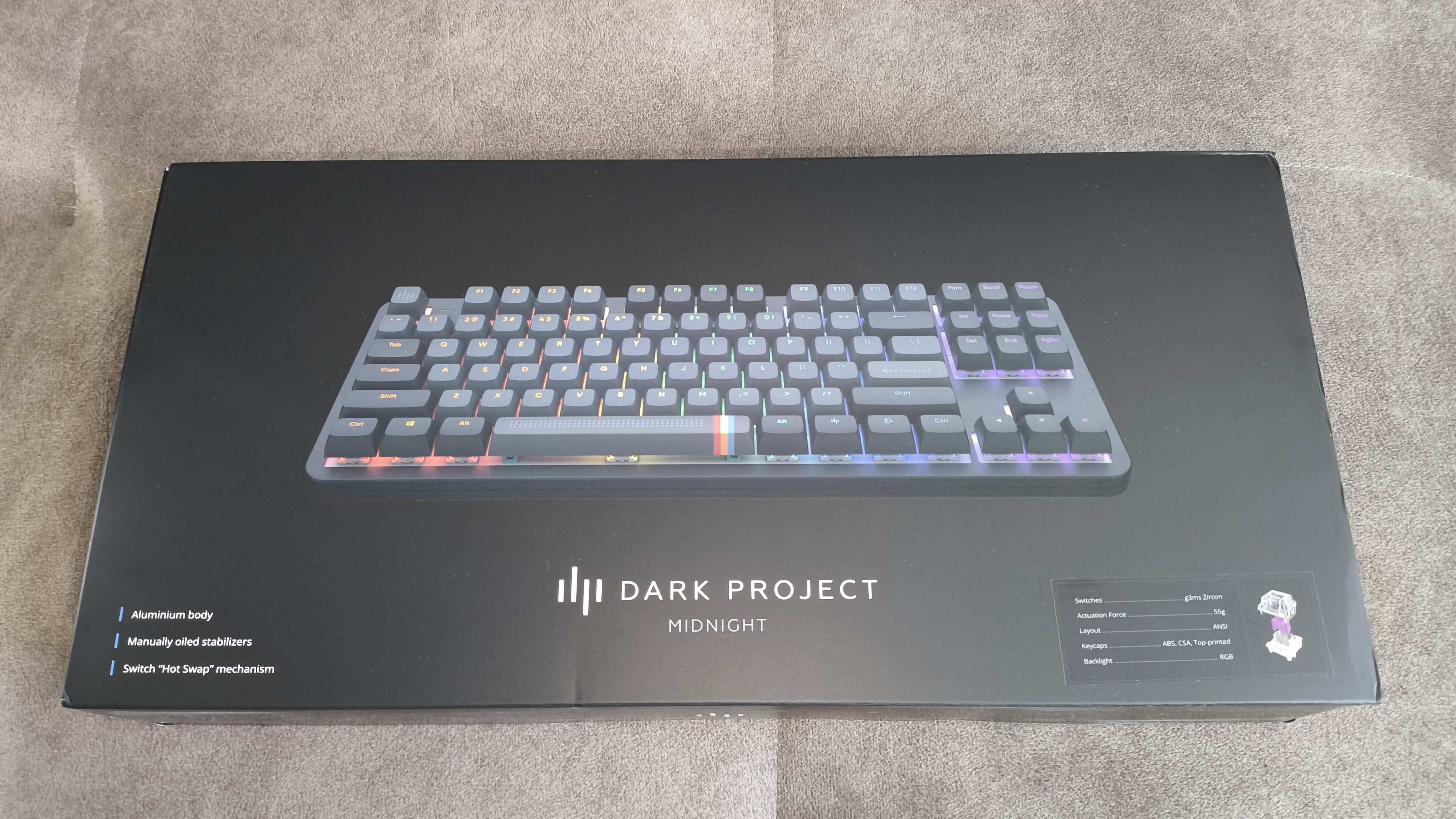 Dark Project ALU87A Midnight - test klawiatury
