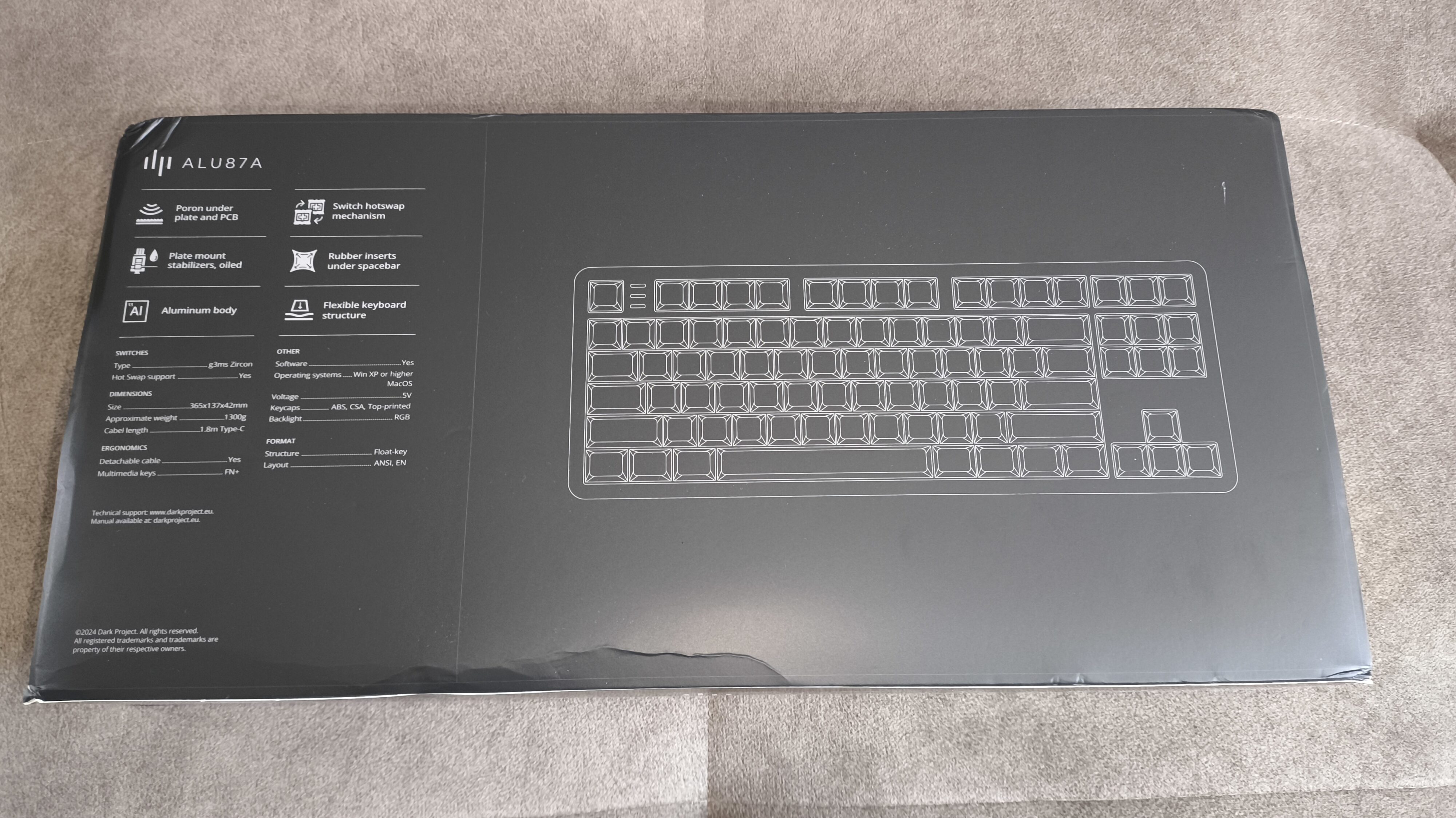 Dark Project ALU87A Midnight - test klawiatury