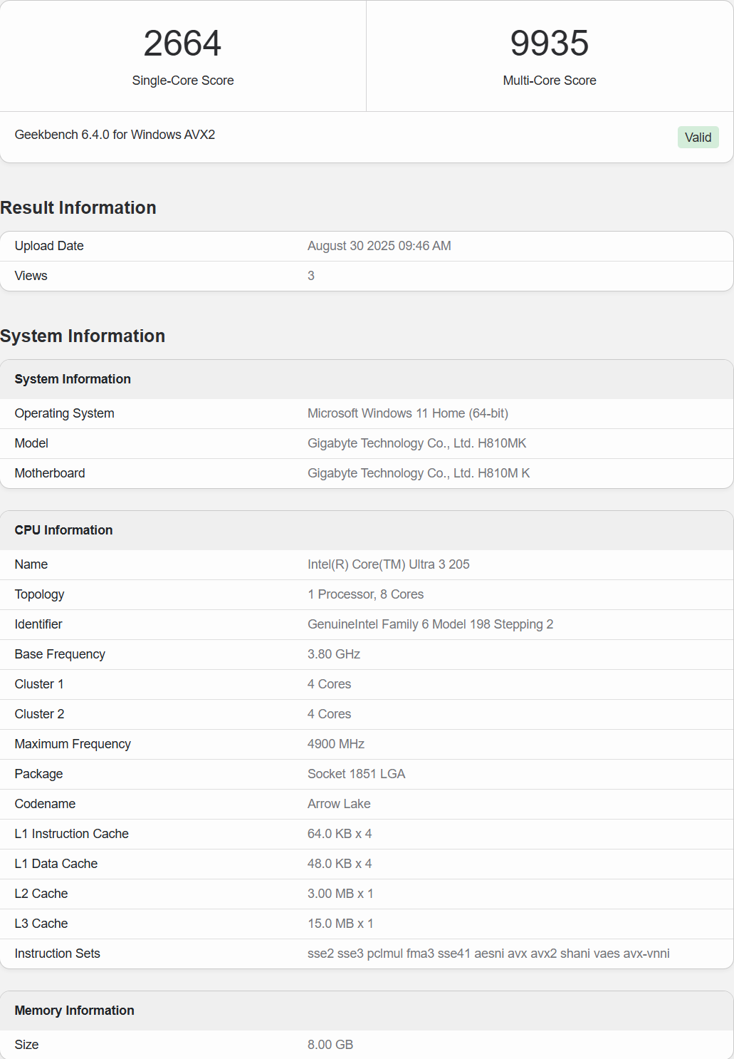 Intel Core Ultra 3 205, niskobudżetowy procesor desktopowy z rodziny Arrow Lake, w benchmarku wielordzeniowym jest o 23% szybszy od Core i3-14100