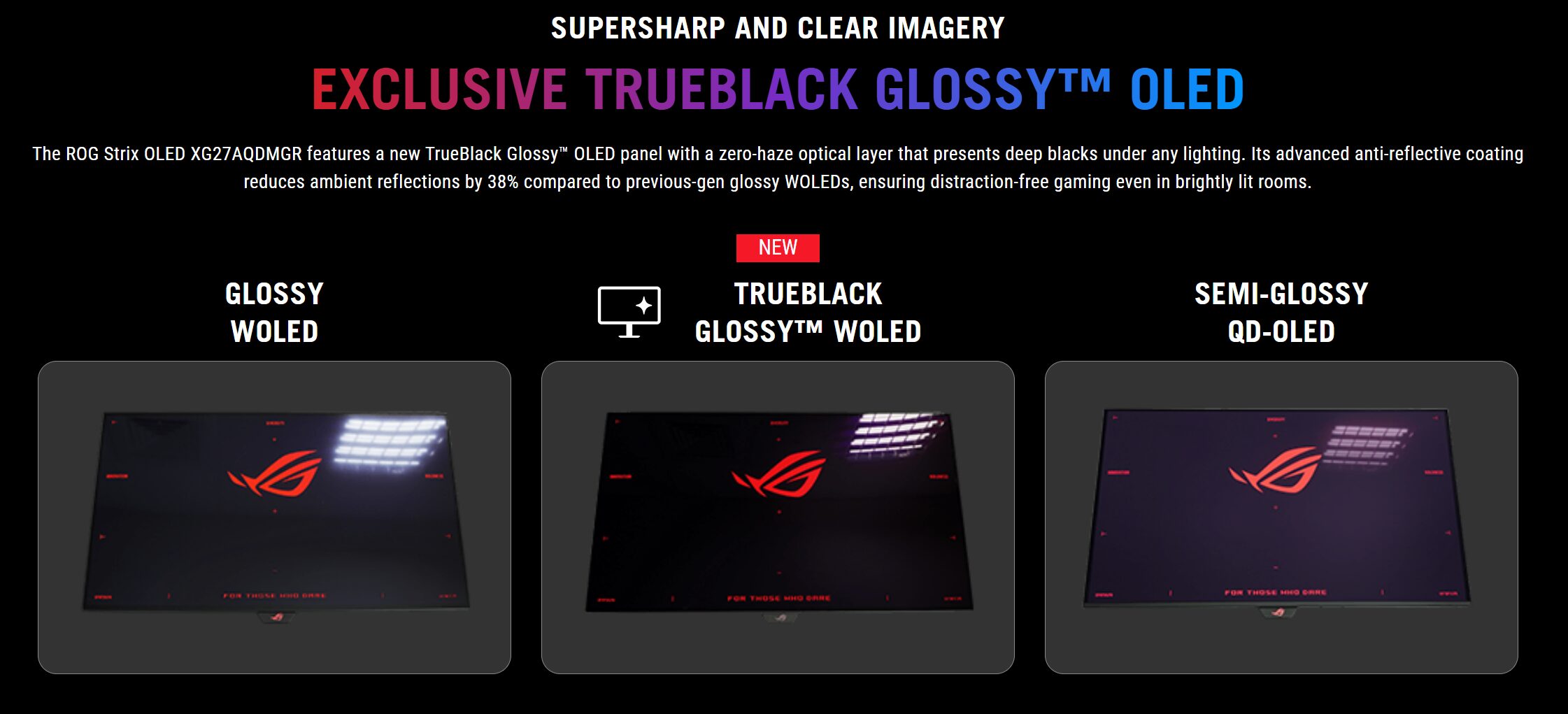 ASUS odświeża serię monitorów ROG Strix OLED XG27AQDMG. Nowa wersja XG27AQDMGR posiada powłokę TrueBlack Glossy oraz system OLED Care Pro