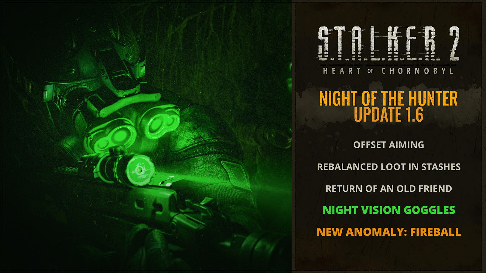 Aktualizacja 1.6 „Night of the Hunter” do S.T.A.L.K.E.R. 2: Heart of Chornobyl już dostępna