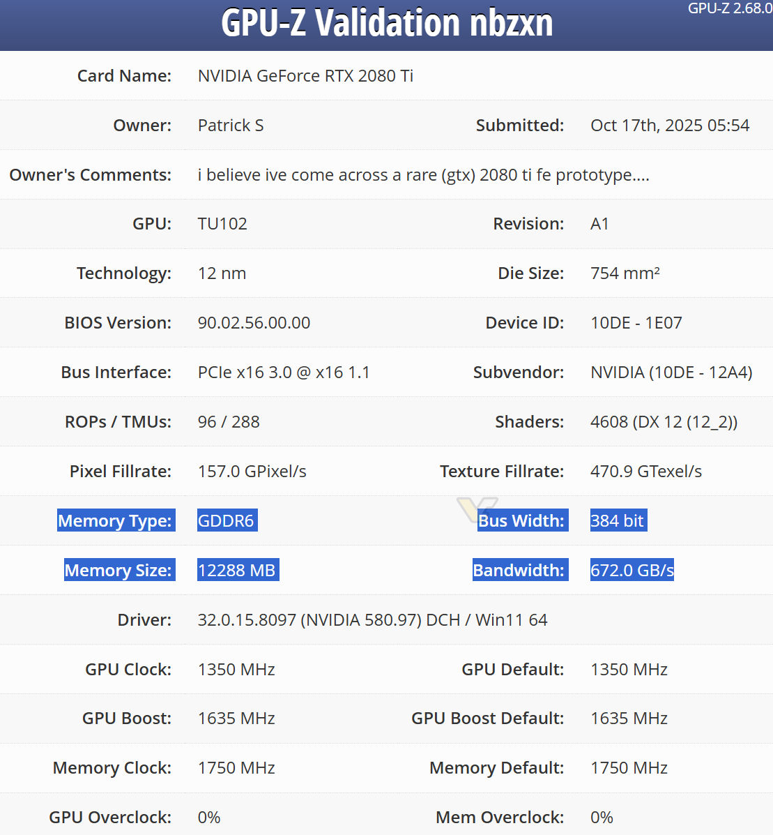 Odkryto prototyp karty GeForce GTX 2080 Ti z 12 GB VRAM