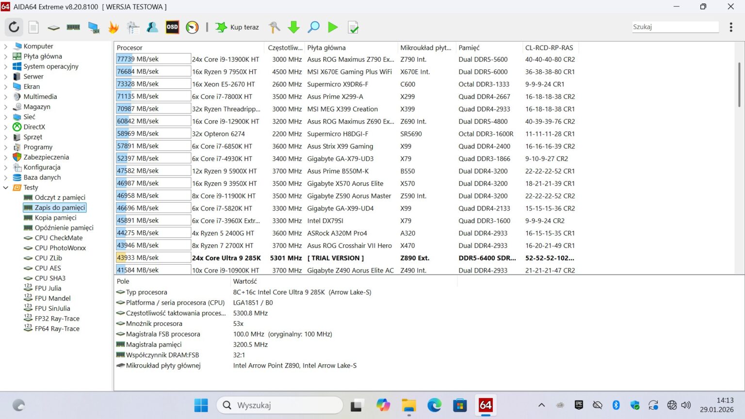 DDR5 Patriot Signature Premium 32 GB 6400 MT/s CL52 - test pamięci RAM typu CUDIMM. Moduły nie na każdą platformę