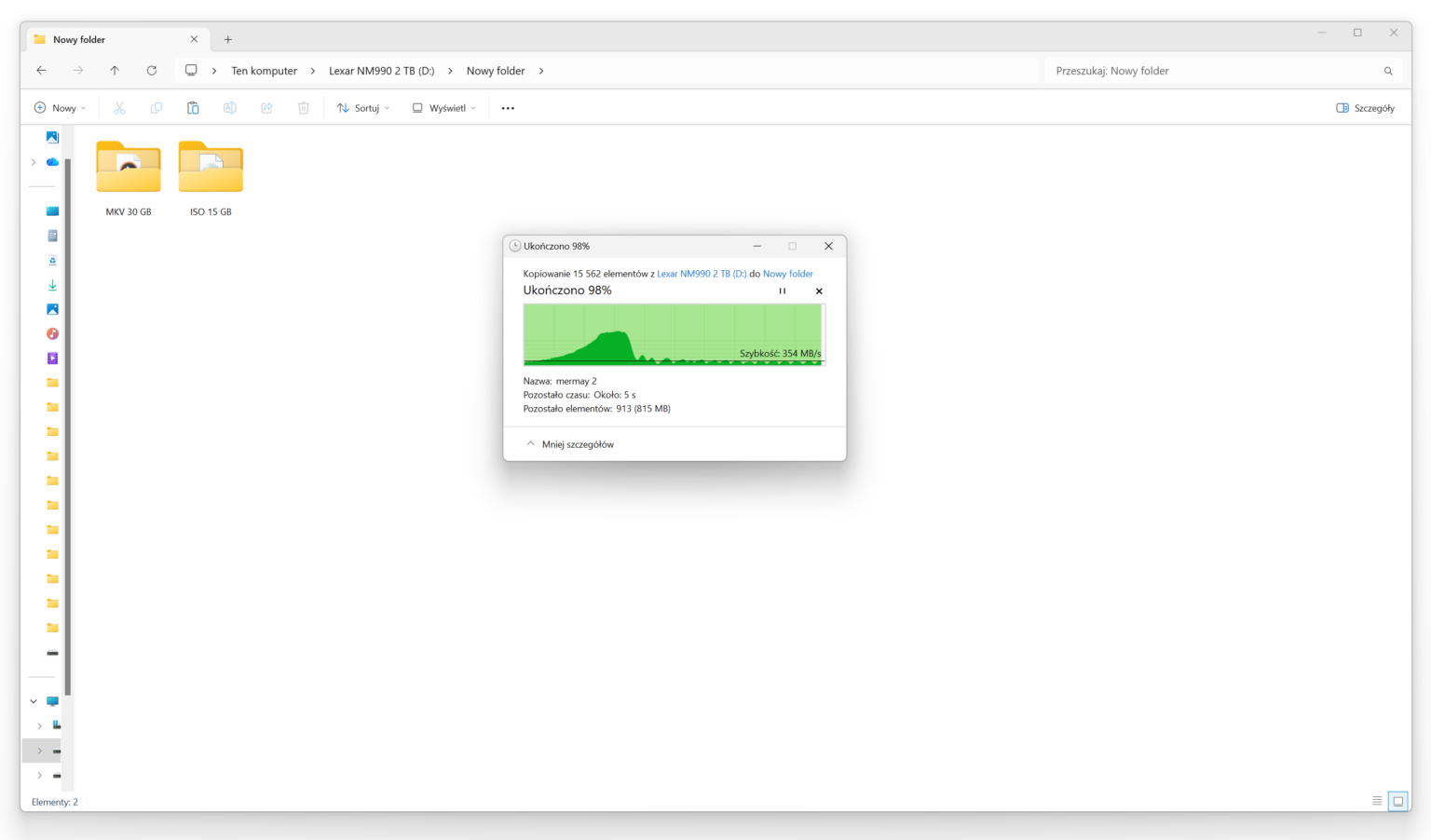 Lexar NM990 2 TB - test dysku. PCI-e 5.0 za 1299 złotych