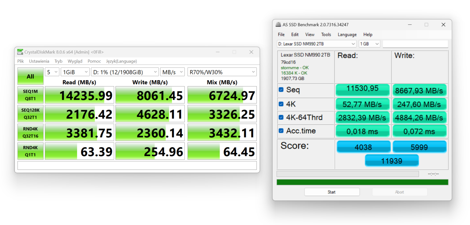 Lexar NM990 2 TB - test dysku. PCI-e 5.0 za 1299 złotych