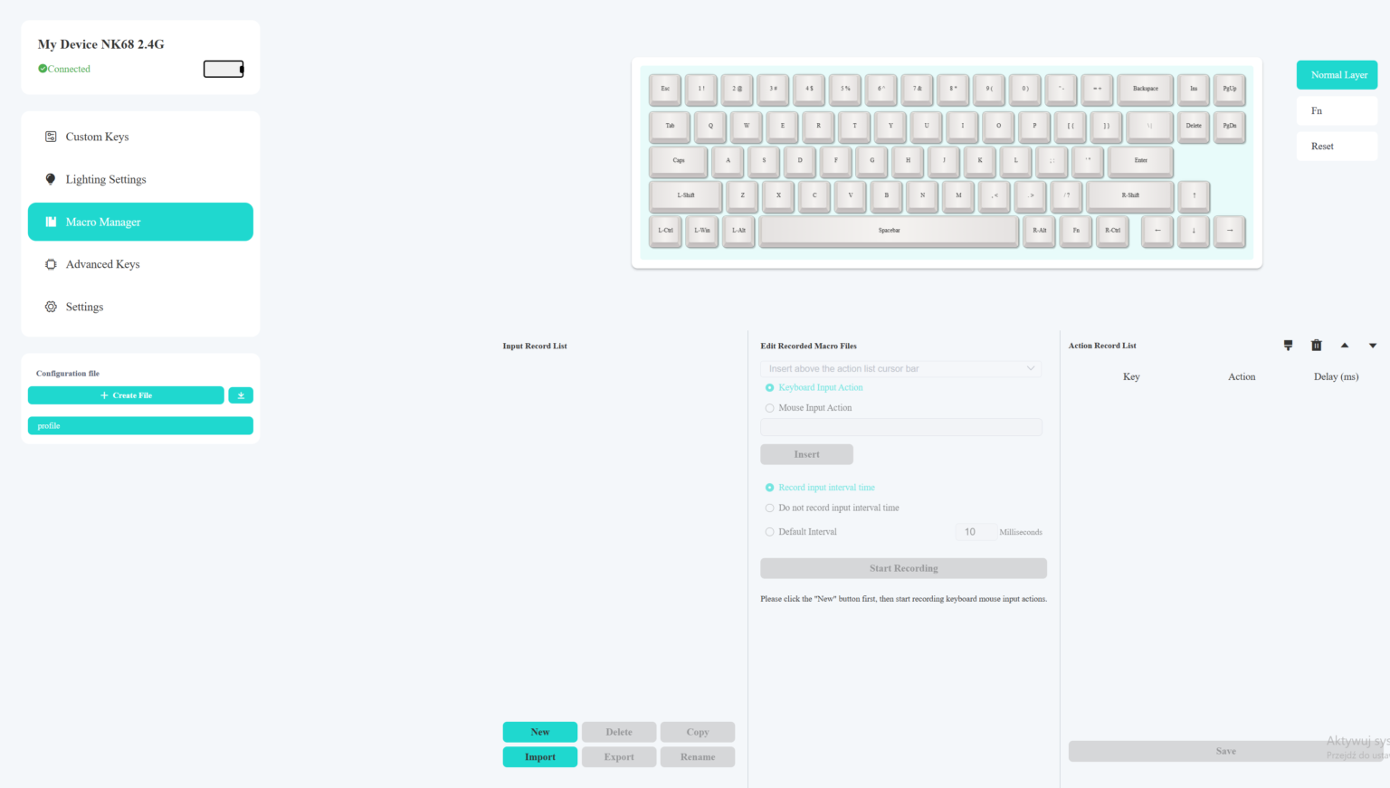 Nubi NK68 Pro Wireless Black - test klawiatury