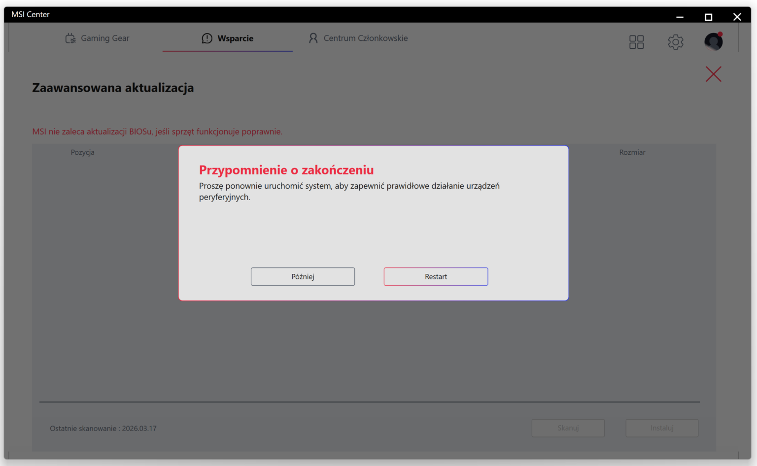 MSI Versa 300 Elite Wireless - test myszki