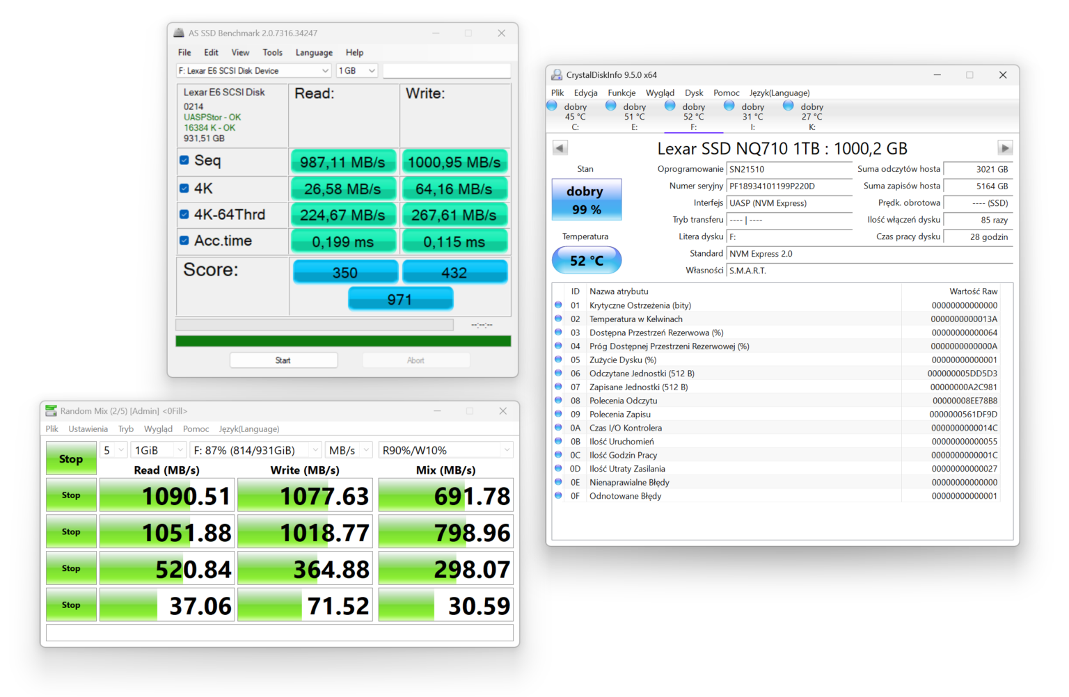 Lexar NQ710 1 TB - test dysku w dwóch scenariuszach - slocie M.2 oraz dedykowanej kieszeni USB-C
