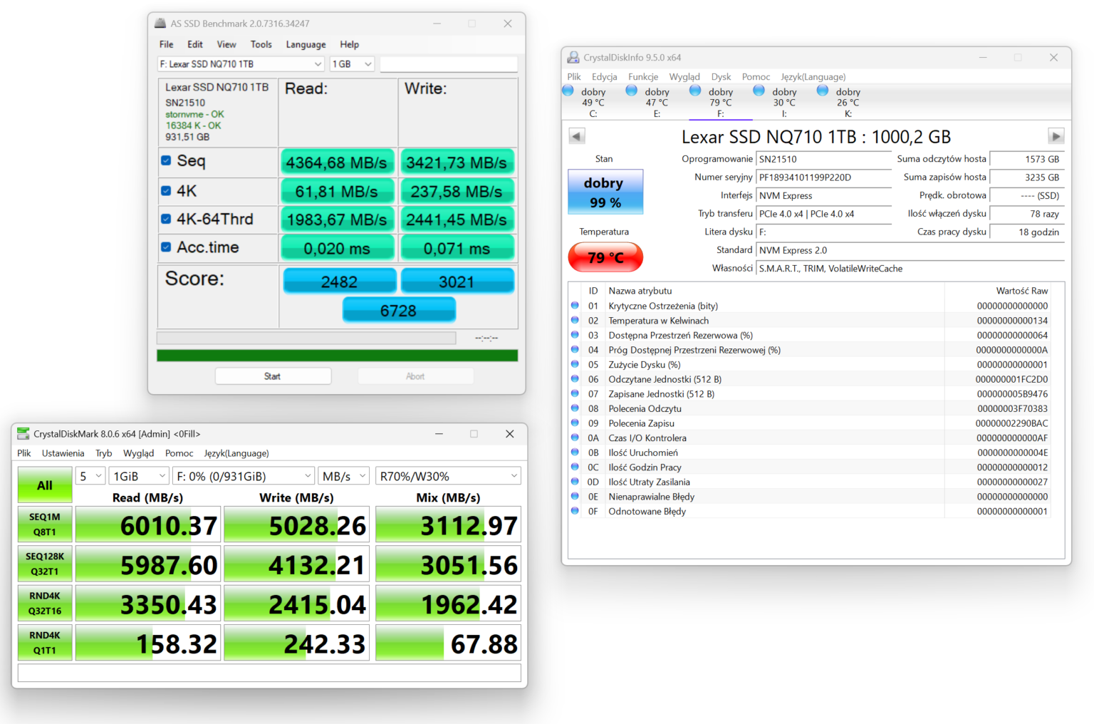Lexar NQ710 1 TB - test dysku w dwóch scenariuszach - slocie M.2 oraz dedykowanej kieszeni USB-C