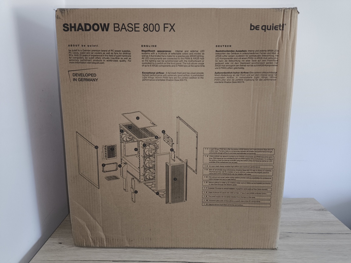 be quiet! Shadow Base 800 FX ARGB black - test obudowy. Choć ma kilka lat na karku, to nadal jest fajna