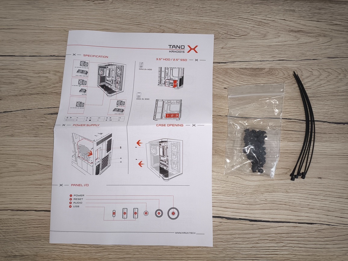Krux Tano - test obudowy. Taki Krux Empero ale posiadający frontowy obły panel szklany