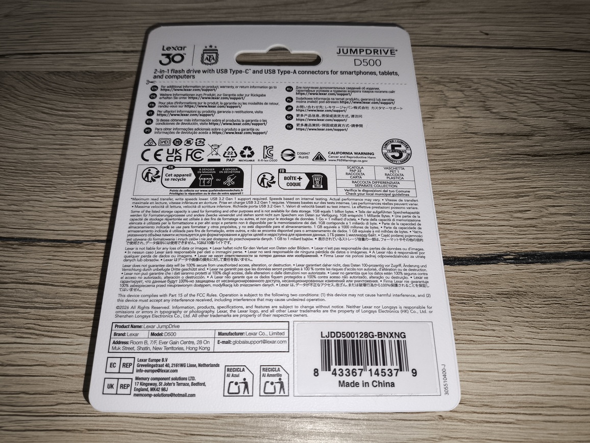 Lexar JumpDrive DualDrive D500 128 GB - szybki test szybkiego na tle innych pendrive'a