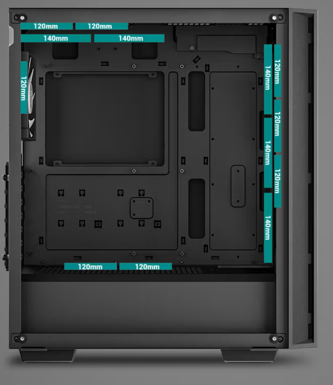 DeepCool Matrexx 55 Mesh V4 C - test obudowy. Dużo miejsca i mocny nacisk na przepływ powietrza, choć sama obudowa jest wybitnie budżetowa